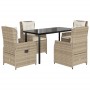 Set comedor de jardín 5 pzas con cojines ratán sintético beige von , Gartensets - Ref: Foro24-3262891, Preis: 567,97 €, Rabat...