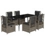 Set comedor jardín 7 pzas y cojines ratán sintético gris by , Garden sets - Ref: Foro24-3262989, Price: 716,96 €, Discount: %