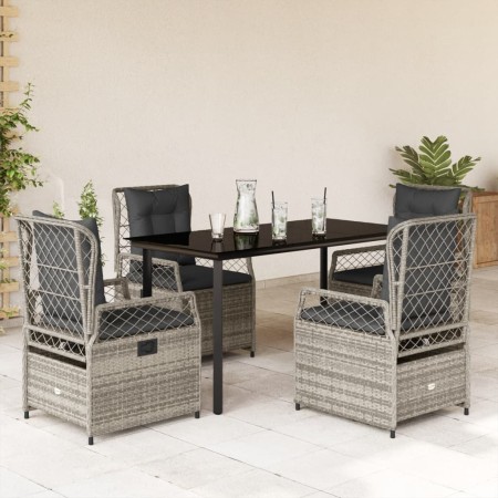 Set comedor de jardín 5 piezas con cojines ratán sintético gris von , Gartensets - Ref: Foro24-3262994, Preis: 503,14 €, Raba...