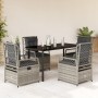 Set comedor de jardín 5 piezas con cojines ratán sintético gris von , Gartensets - Ref: Foro24-3262994, Preis: 503,14 €, Raba...