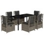 Set comedor jardín 7 pzas y cojines ratán sintético gris von , Gartensets - Ref: Foro24-3262996, Preis: 703,63 €, Rabatt: %