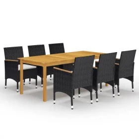 7-teiliges schwarzes Garten-Ess-Set von vidaXL, Gartensets - Ref: Foro24-3067863, Preis: 560,47 €, Rabatt: %