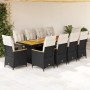 Set de mesa y sillas de jardín 11 pzas y cojines ratán PE negro von , Gartensets - Ref: Foro24-3277251, Preis: 1,00 €, Rabatt: %