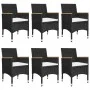 Juego de comedor de jardín de 7 piezas negro de vidaXL, Conjuntos de jardín - Ref: Foro24-3067863, Precio: 571,53 €, Descuent...