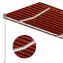 Toldo automático LED sensor de viento naranja marrón 350x250 cm de , Toldos - Ref: Foro24-3069735, Precio: 621,79 €