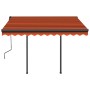 Toldo automático LED sensor de viento naranja y marrón 3,5x2,5m de , Toldos - Ref: Foro24-3070135, Precio: 612,22 €