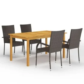 Braunes 5-teiliges Garten-Essset von vidaXL, Gartensets - Ref: Foro24-3067783, Preis: 368,87 €, Rabatt: %