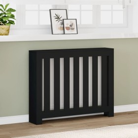 Cubierta de radiador madera de ingeniería negro 104x20x82 cm by , Accessories for heating radiators - Ref: Foro24-852736, Pri...