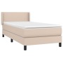 Cama box spring con colchón cuero sintético capuchino 80x200 cm