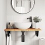 Estante de lavabo de pared de acero y madera maciza de roble von , Badezimmerwaschtische - Ref: Foro24-3302339, Preis: 82,75 ...