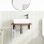 Estante de lavabo de pared de acero y madera maciza de roble by , bathroom vanities - Ref: Foro24-3302351, Price: 73,58 €, Di...