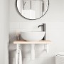 Estante de lavabo de pared de acero y madera maciza de roble von , Badezimmerwaschtische - Ref: Foro24-3302332, Preis: 70,99 ...