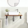 Estante de lavabo de pared de acero y madera maciza de roble by , bathroom vanities - Ref: Foro24-3302345, Price: 80,32 €, Di...