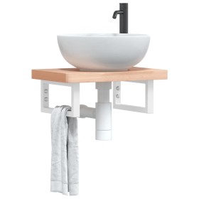 Soportes estante de lavabo 2 uds rectangular acero blanco de , Soportes y travesaños - Ref: Foro24-4007262, Precio: 31,62 €, ...