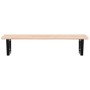 Estante de lavabo de pared de acero y madera maciza de roble de , Tocadores de baño - Ref: Foro24-3302387, Precio: 94,38 €, D...
