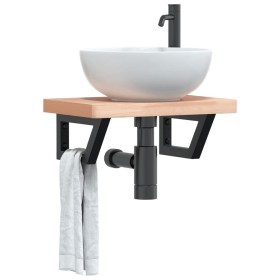 Soportes estante de lavabo 2 unidades trapecio acero negro de , Soportes y travesaños - Ref: Foro24-4007283, Precio: 32,17 €,...