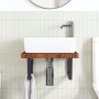 Estante de lavabo de pared de acero y madera maciza de roble by , bathroom vanities - Ref: Foro24-3302415, Price: 102,46 €, D...