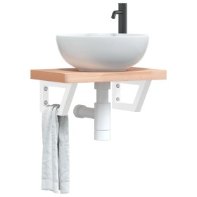Soportes estante de lavabo 2 unidades trapecio acero blanco de , Soportes y travesaños - Ref: Foro24-4007276, Precio: 28,30 €...