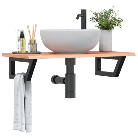 Estante de lavabo de pared de acero y madera maciza de roble von , Badezimmerwaschtische - Ref: Foro24-3302567, Preis: 83,27 ...