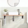 Estante de lavabo de pared de acero y madera maciza de roble de , Tocadores de baño - Ref: Foro24-3302571, Precio: 91,13 €, D...
