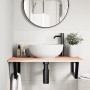 Estante de lavabo de pared de acero y madera maciza de roble von , Badezimmerwaschtische - Ref: Foro24-3302599, Preis: 86,60 ...