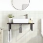 Estante de lavabo de pared de acero y madera maciza de roble von , Badezimmerwaschtische - Ref: Foro24-3302621, Preis: 96,28 ...