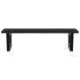 Estante de lavabo de pared de acero y madera maciza de roble de , Tocadores de baño - Ref: Foro24-3302623, Precio: 90,21 €, D...