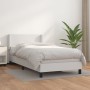 Cama box spring con colchón cuero sintético blanco 90x190 cm
