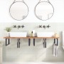 Estante de lavabo de pared de acero y madera maciza de haya by , bathroom vanities - Ref: Foro24-3302457, Price: 196,25 €, Di...