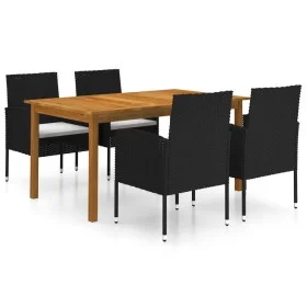 5-teiliges schwarzes Garten-Ess-Set von vidaXL, Gartensets - Ref: Foro24-3067832, Preis: 317,15 €, Rabatt: %