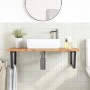 Estante de lavabo de pared de acero y madera maciza de roble de , Tocadores de baño - Ref: Foro24-3302483, Precio: 135,05 €