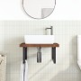 Estante de lavabo de pared de acero y madera maciza de roble de , Tocadores de baño - Ref: Foro24-3302497, Precio: 128,64 €, ...
