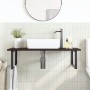 Estante de lavabo de pared de acero y madera maciza de roble von , Badezimmerwaschtische - Ref: Foro24-3302661, Preis: 102,75...