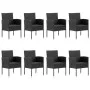 9-teiliges schwarzes Garten-Ess-Set von vidaXL, Gartensets - Ref: Foro24-3067931, Preis: 714,44 €, Rabatt: %