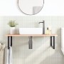 Estante de lavabo de pared de acero y madera maciza de roble von , Badezimmerwaschtische - Ref: Foro24-3302649, Preis: 101,47...