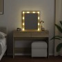 Tocador con LED color roble Sonoma 100x40x130 cm by , Bedroom Dressers - Ref: Foro24-848194, Price: 124,56 €, Discount: %