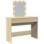 Tocador con LED color roble Sonoma 100x40x130 cm by , Bedroom Dressers - Ref: Foro24-848194, Price: 124,56 €, Discount: %