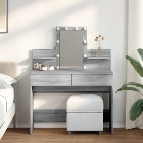 Tocador con luces LED color gris Sonoma 100x40x130 cm von , Schlafzimmerkommoden - Ref: Foro24-848204, Preis: 145,05 €, Rabat...