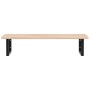 Estante de lavabo de pared de acero y madera maciza de roble de , Tocadores de baño - Ref: Foro24-3302385, Precio: 98,75 €, D...