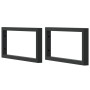 Estante de lavabo de pared de acero y madera maciza de roble de , Tocadores de baño - Ref: Foro24-3302385, Precio: 98,75 €, D...