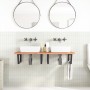 Estante de lavabo de pared de acero y madera maciza de haya by , bathroom vanities - Ref: Foro24-3302455, Price: 147,39 €, Di...