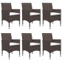 Juego de comedor de jardín de 7 piezas marrón de vidaXL, Conjuntos de jardín - Ref: Foro24-3067768, Precio: 532,79 €, Descuen...