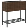 Jardinera con estante ratán sintético marrón by , Pots and planters - Ref: Foro24-366388, Price: 65,59 €, Discount: %