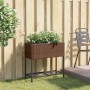 Jardinera con estante ratán sintético marrón by , Pots and planters - Ref: Foro24-366388, Price: 65,59 €, Discount: %