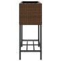 Jardinera con estante ratán sintético marrón by , Pots and planters - Ref: Foro24-366388, Price: 65,59 €, Discount: %