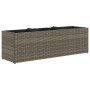 Jardinera con 3 maceteros ratán sintético gris 105x30x32 cm de , Maceteros y jardineras - Ref: Foro24-366418, Precio: 80,49 €