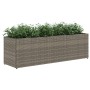 Jardinera con 3 maceteros ratán sintético gris 105x30x32 cm de , Maceteros y jardineras - Ref: Foro24-366418, Precio: 78,08 €...