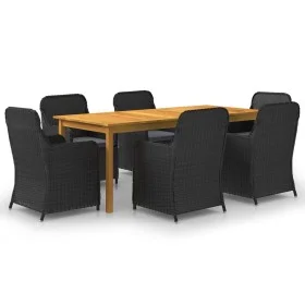 7-Piece Black Garden Dining Set by vidaXL, Garden sets - Ref: Foro24-3067910, Price: 1,00 €, Discount: %