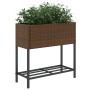 Jardineras con estante 2 uds ratán sintético marrón 70x28x70 cm by , Pots and planters - Ref: Foro24-3210511, Price: 117,77 €...
