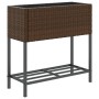 Jardineras con estante 2 uds ratán sintético marrón 70x28x70 cm by , Pots and planters - Ref: Foro24-3210511, Price: 117,77 €...